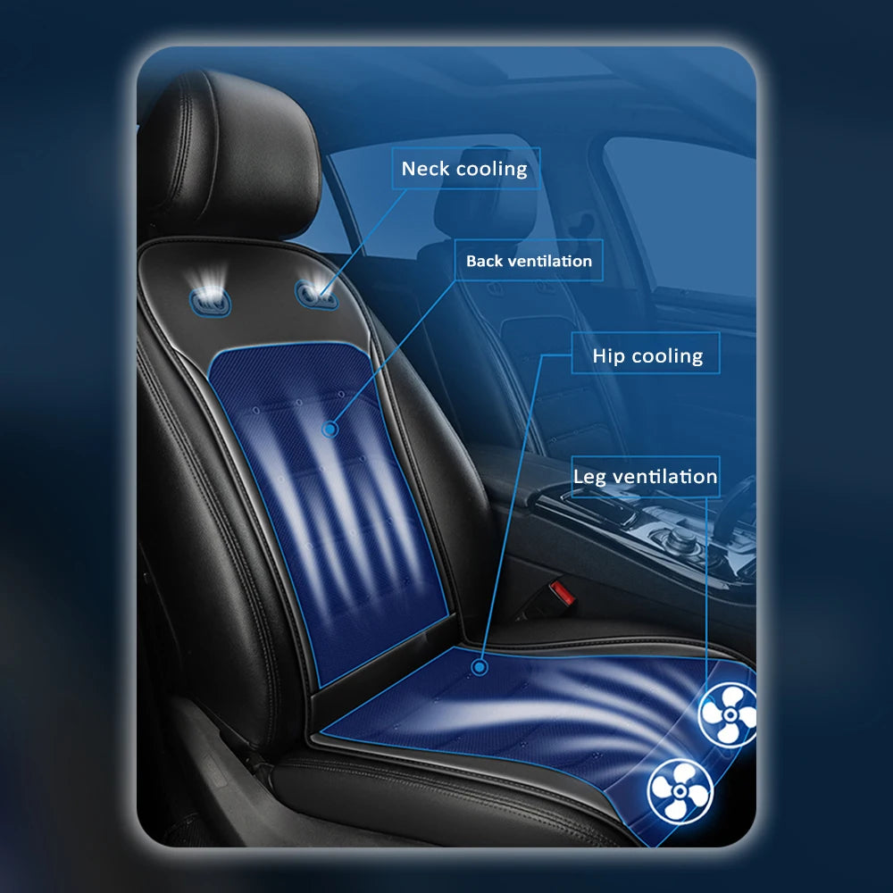 Ventilated Car Seat Cooler — 12V/24V Fan Cushion
