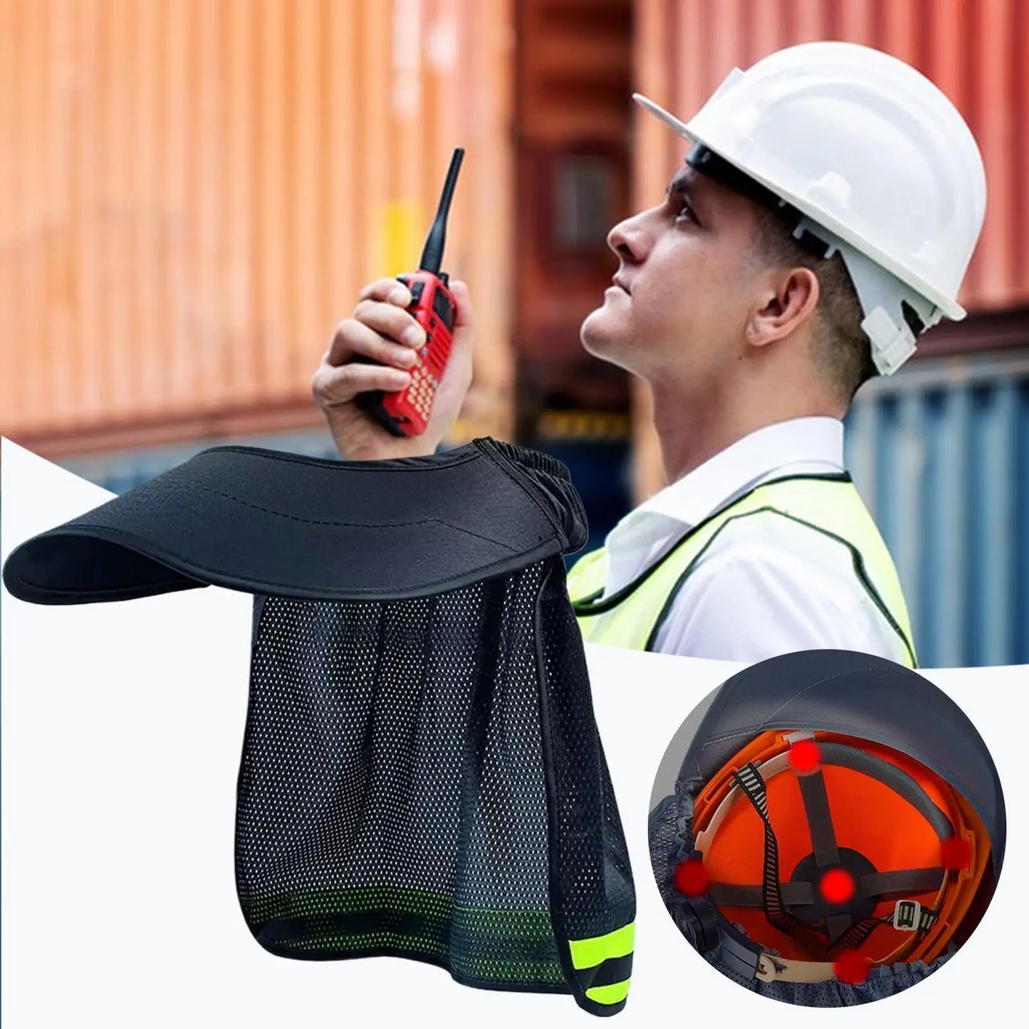 Hard Hat Sun Visor with Reflective Strip