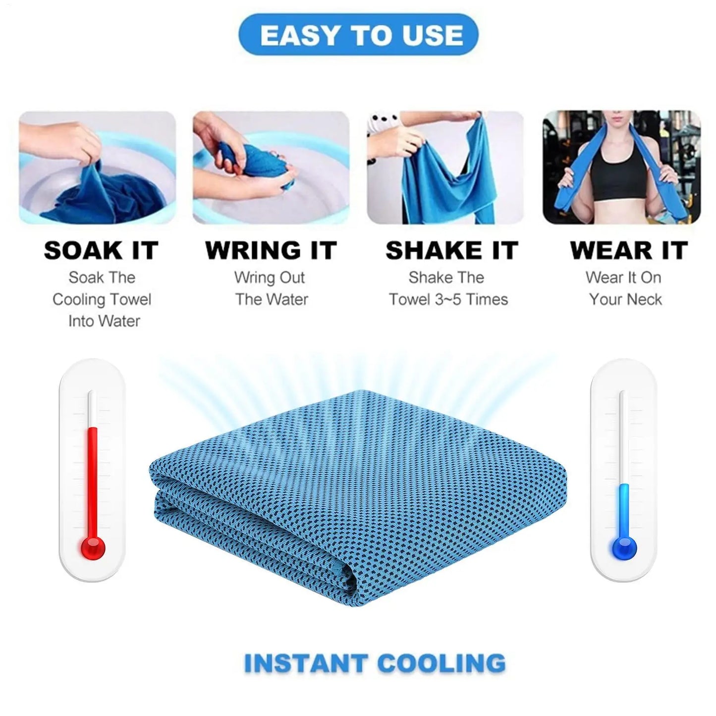 Microfiber Cooling Towel — Neck & Face