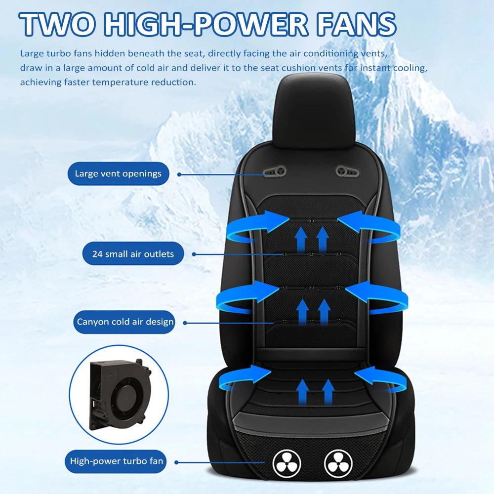 Ventilated Car Seat Cooler — 12V/24V Fan Cushion