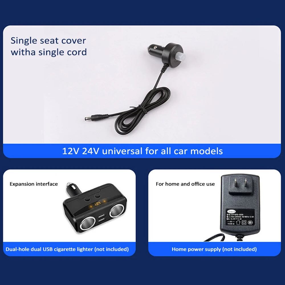 Ventilated Car Seat Cooler — 12V/24V Fan Cushion